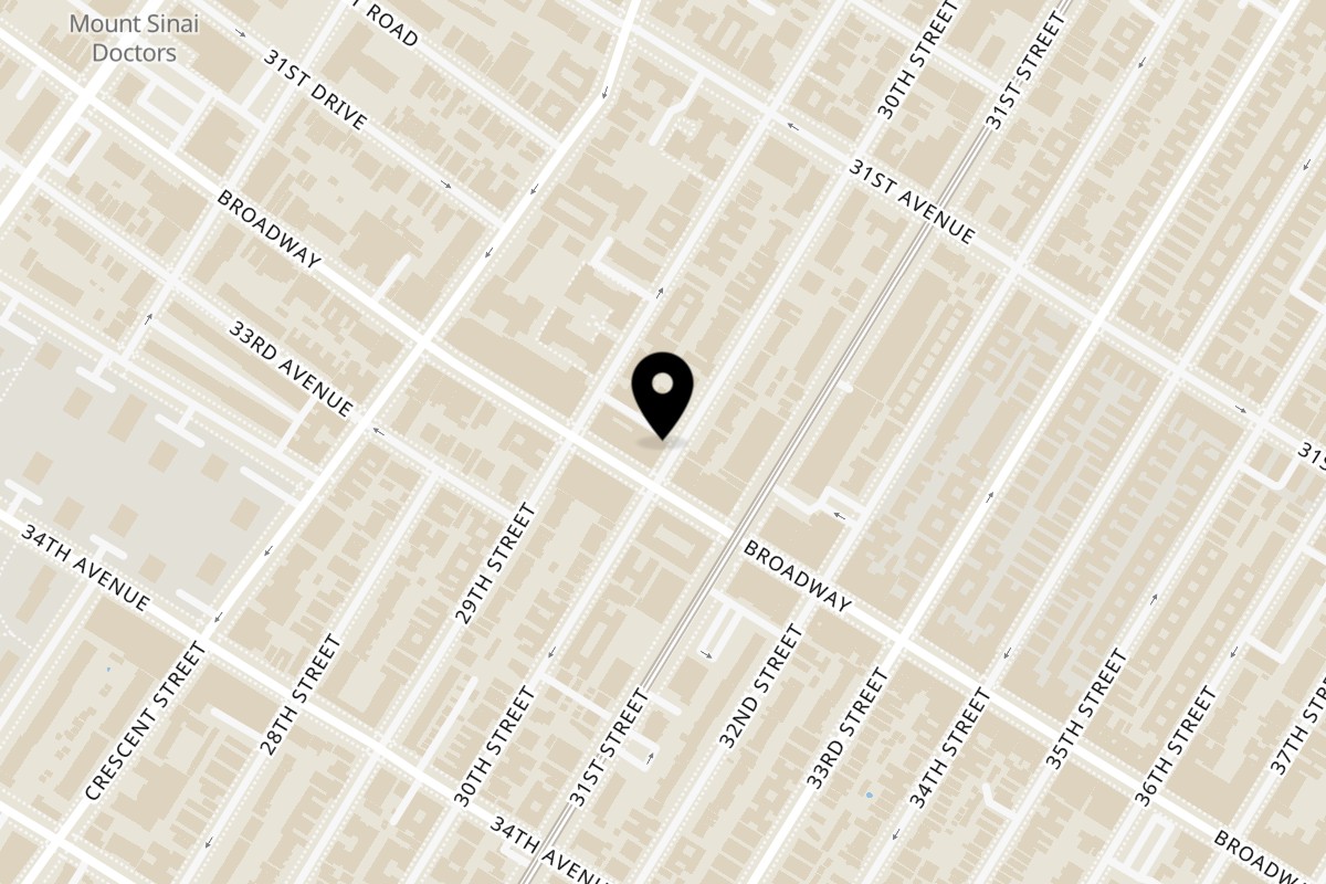 Map showing the location of New York Pao De Queijo on 31-90 30th St in Astoria